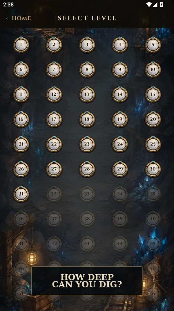 Cavernum level map showing progression deeper into the cave